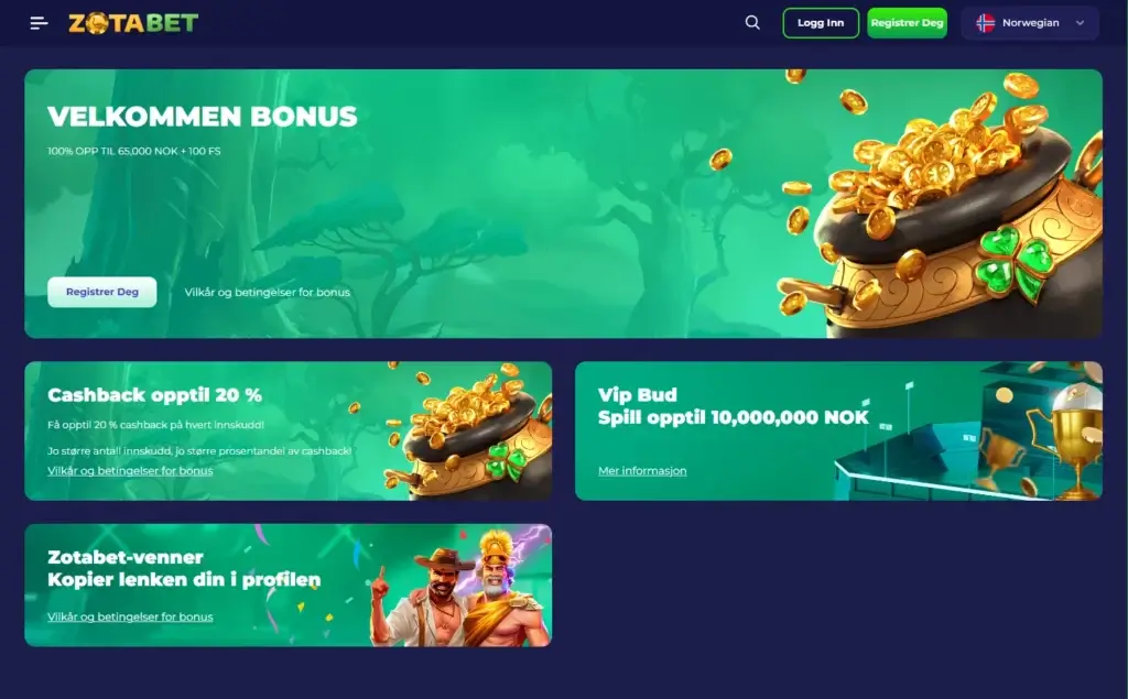 ZotaBet | Allsidig VIP casino med økonomisk bonus og lojalitetssystem med daglig cashback