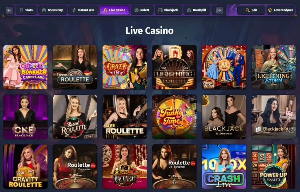 Live Casino hos Spinlander