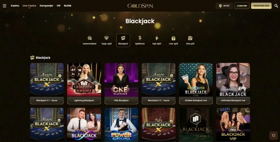 Blackjack hos Goldspin