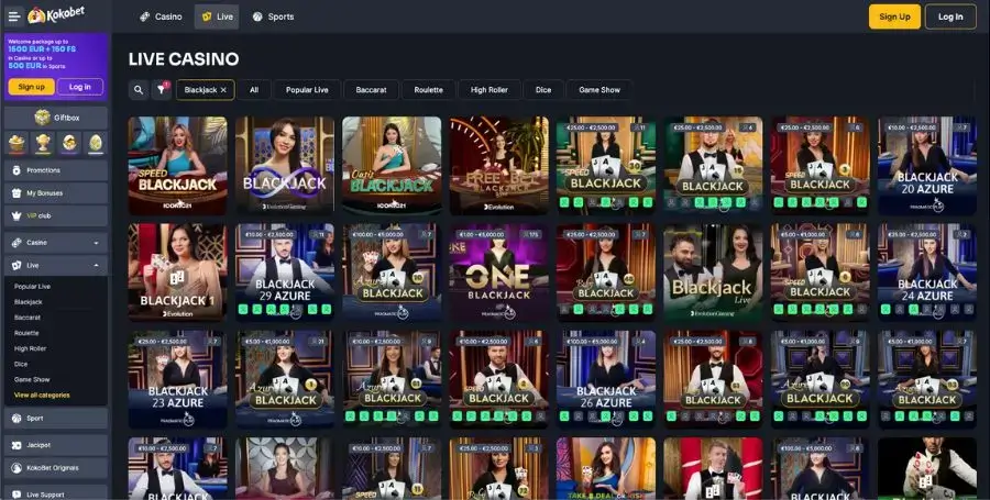 Blackjack hos KokoBet