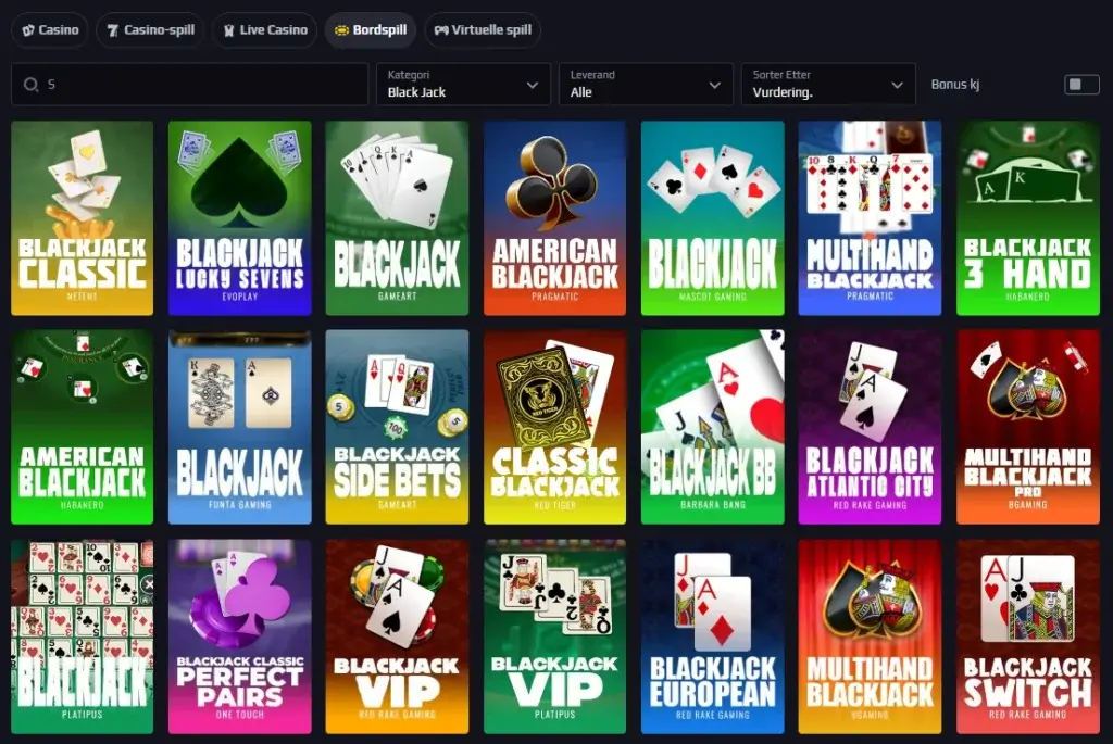 Blackjack hos Chancer