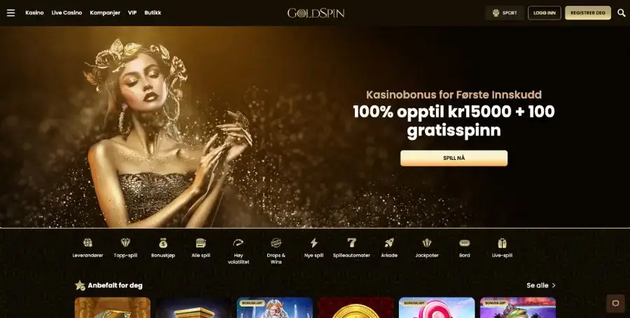 Goldspin sin norske startside