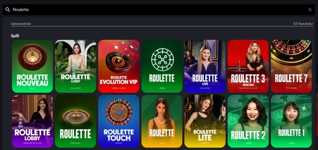 Roulette hos Instant Casino