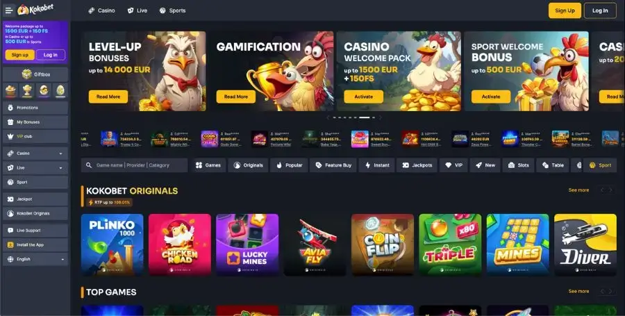 KokoBet sin norske startside