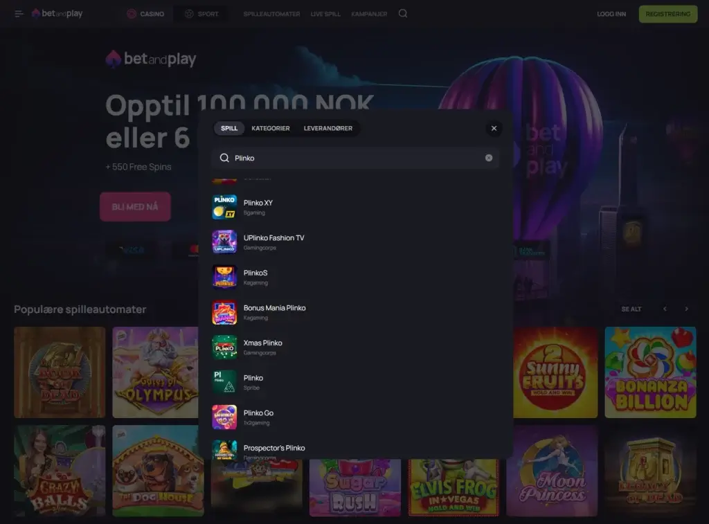 BetandPlay (25 Plinko-spill)