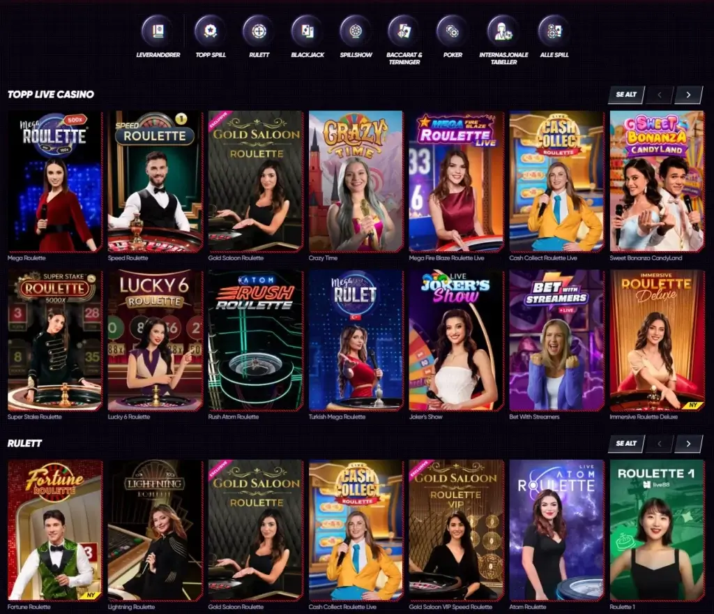 Live Casino hos QuickWin