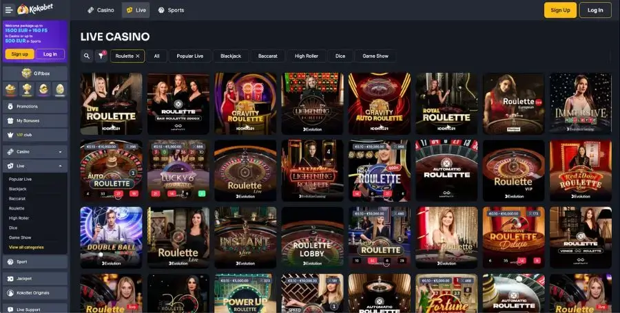 Roulette hos KokoBet