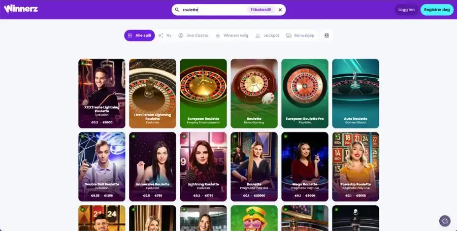 Roulette hos Winnerz
