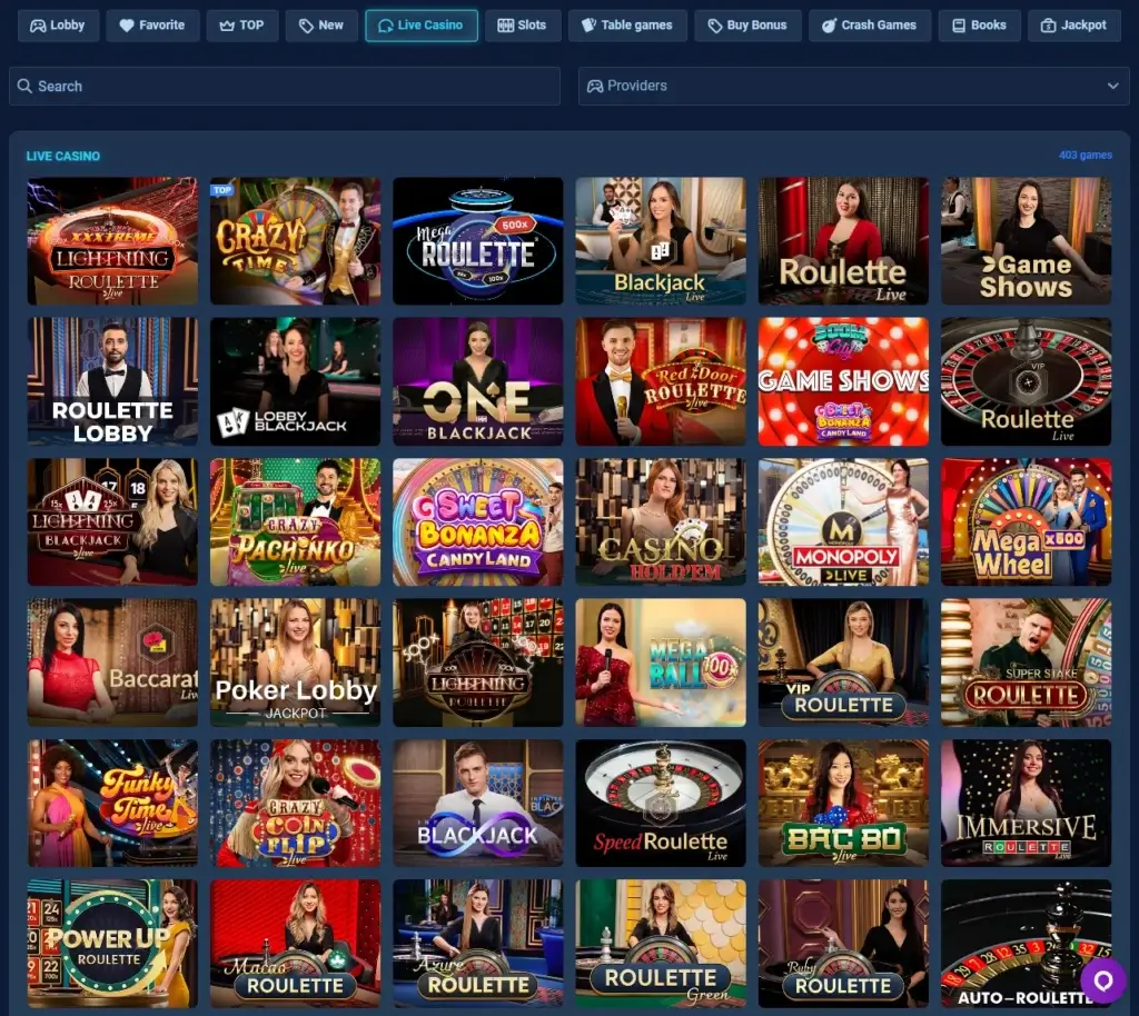 Live Casino hos Wintopia