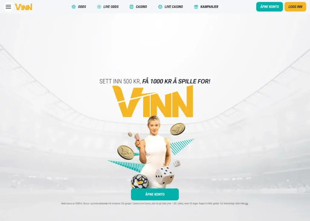 Besøk Vinn casino sin forside