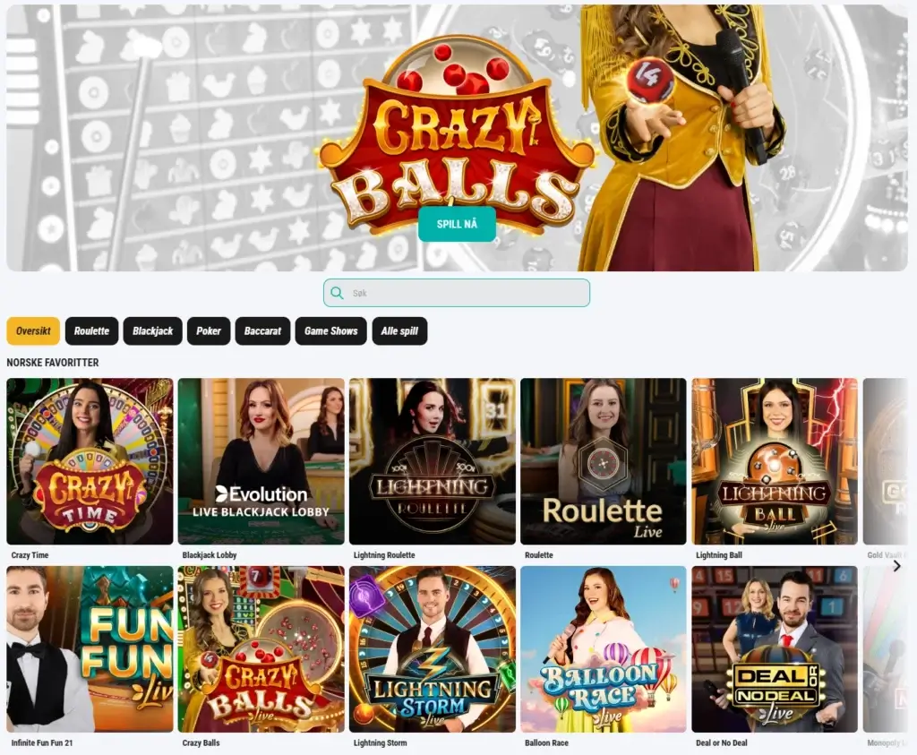 Live Casino hos Vinn