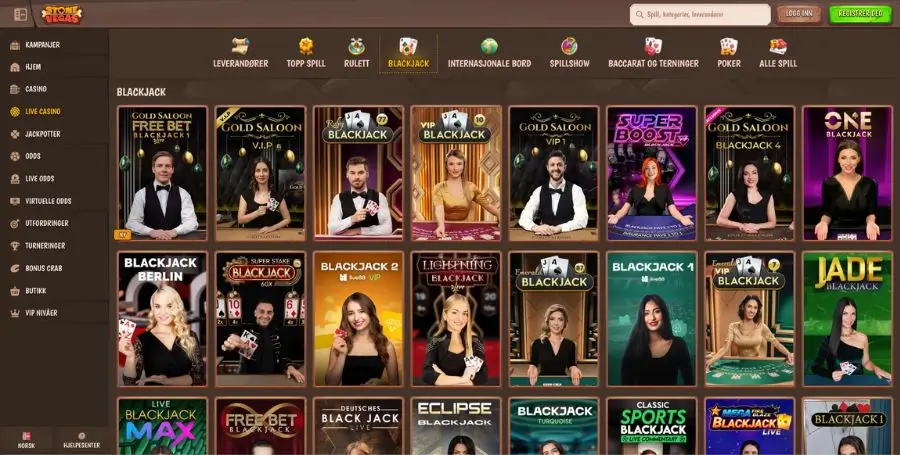 Blackjack hos Stonevegas