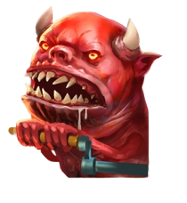 Den mektige motstanderen Gnarly Devil i spillet Devil’s Finger