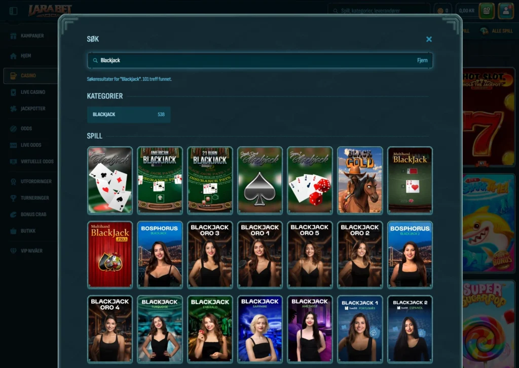 Blackjack hos Larabet