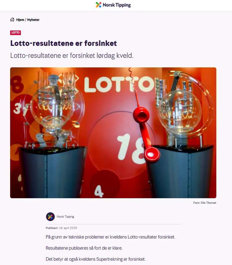 skjermbilde norsk tipping feilmelding