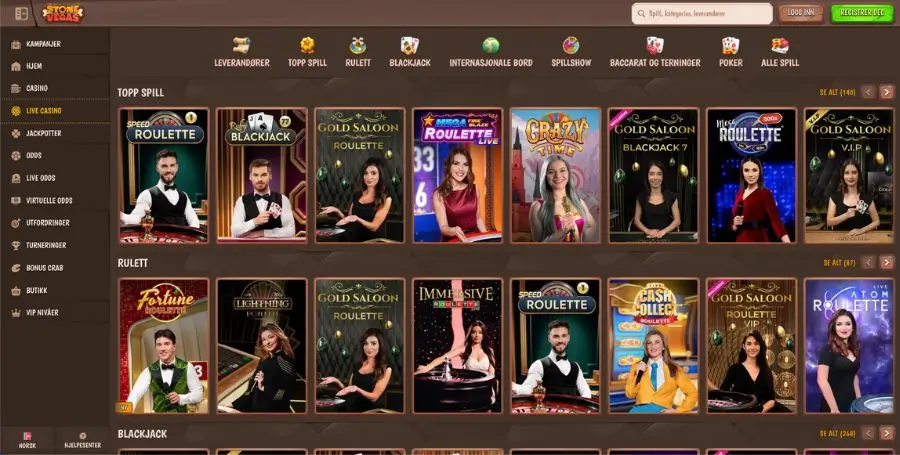 Stonevegas live casino-spill