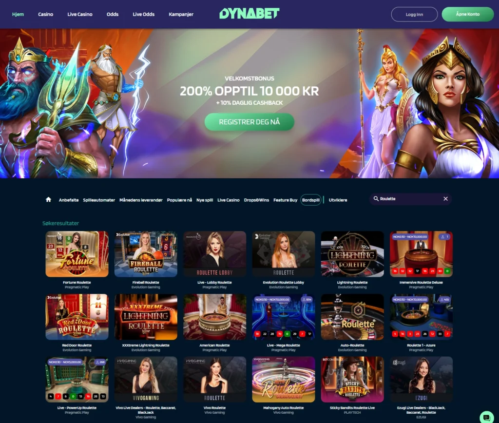 Dynabet - Beste Roulette casinoer for James Bond Roulette Strategi