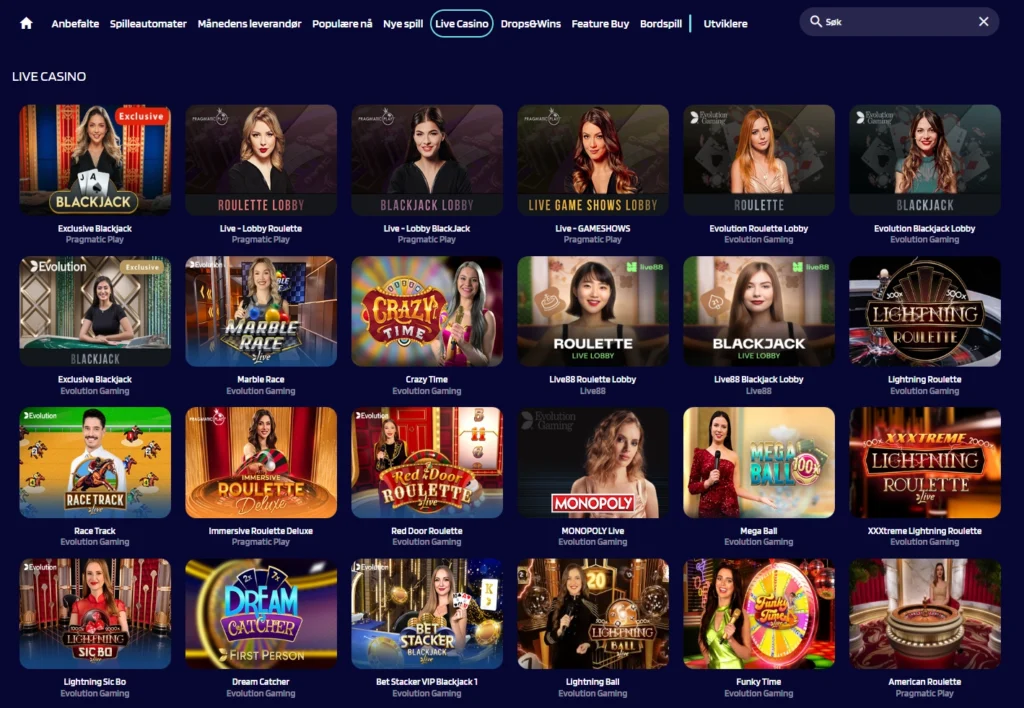 Live Casino hos Lyrabet