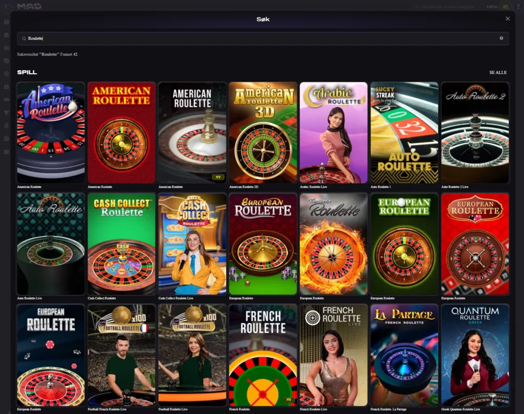 MadCasino  - Beste Roulette casinoer for James Bond Roulette Strategi