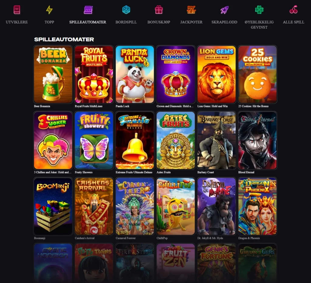Spilleautomater hos Madcasino