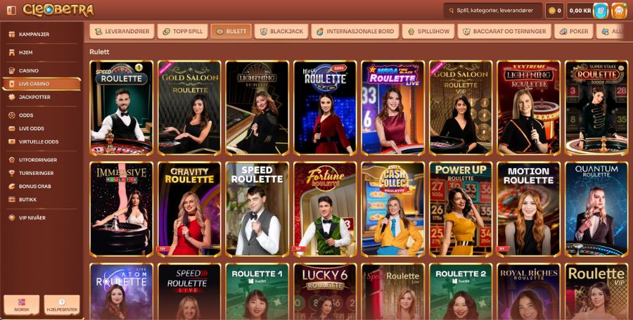 Roulette hos Cleobetra