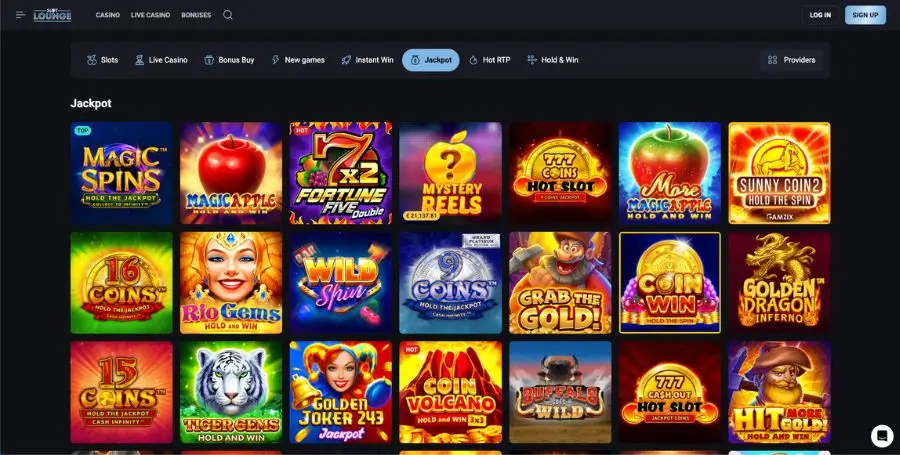 Spill jackpotspill hos SlotLounge