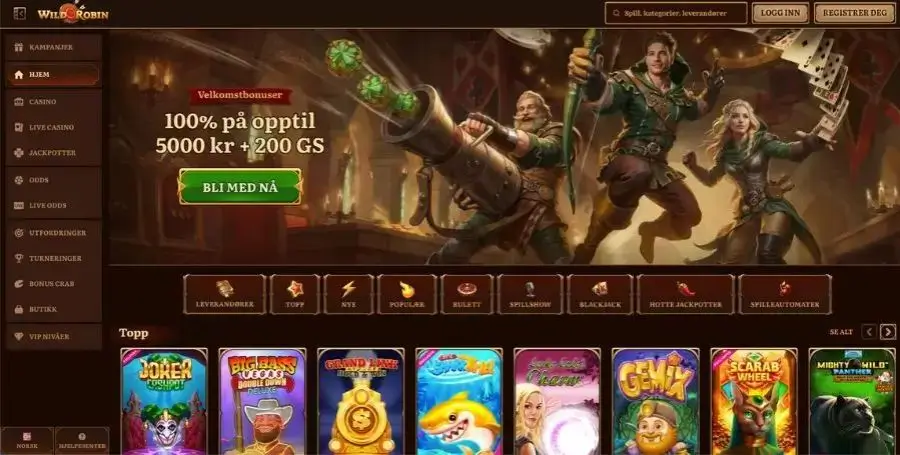 WildRobin – et casino med Utorg
