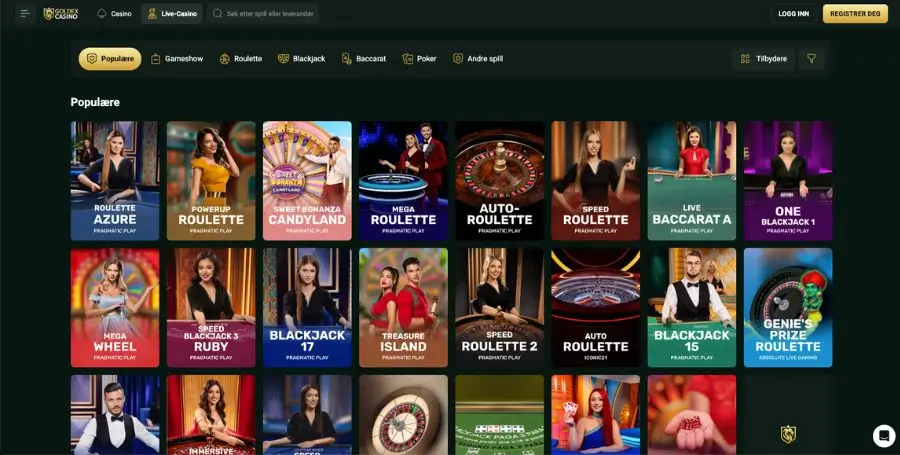 Goldex Casino live casino-spill