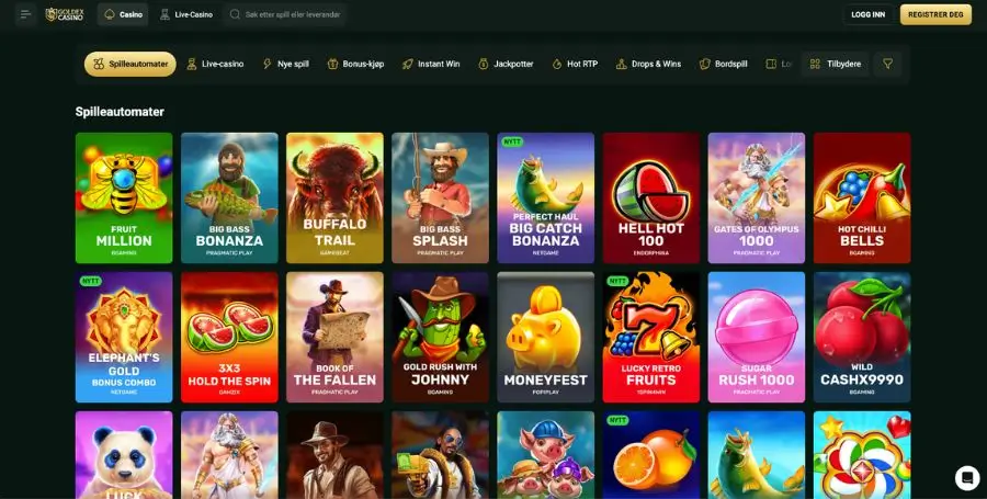 Spilleautomater du finner hos Goldex Casino