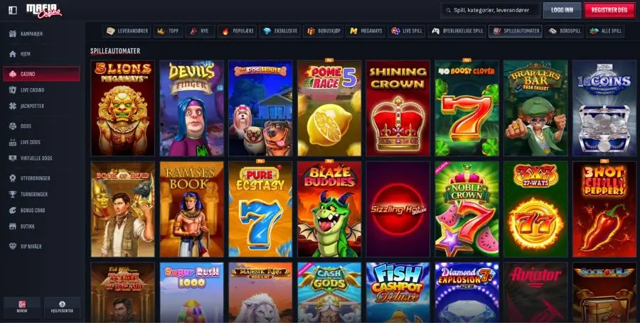 Spilleautomater du finner hos MafiaCasino