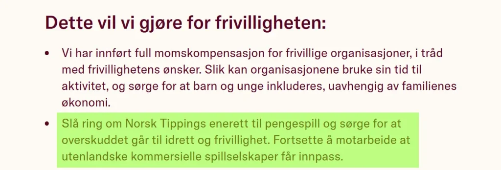 Skjermbilde Arbeiderpartiets partiprogram for Stortingsperioden 2025 - 2029