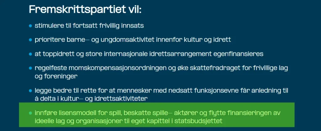 Skjermbilde Fremskrittspartiets partiprogram for perioden 2025-2029