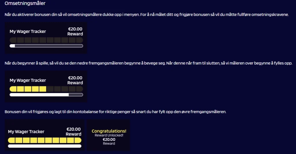 Unlock‑måleren til Lyrabet casino.