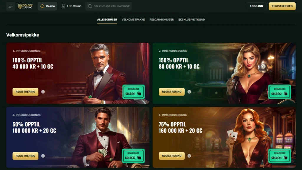 Faste casinotilbud fra Goldex Casino