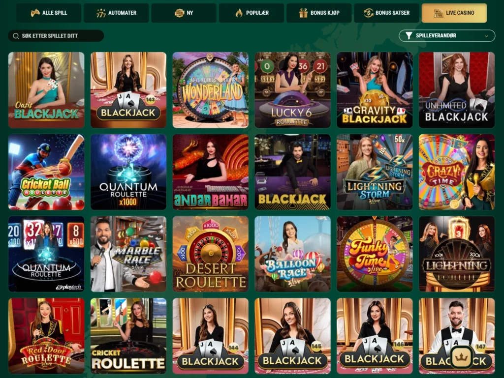 Live Casino hos Richard Casino