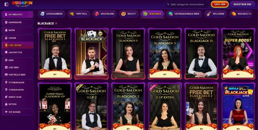 Blackjack hos Duospin