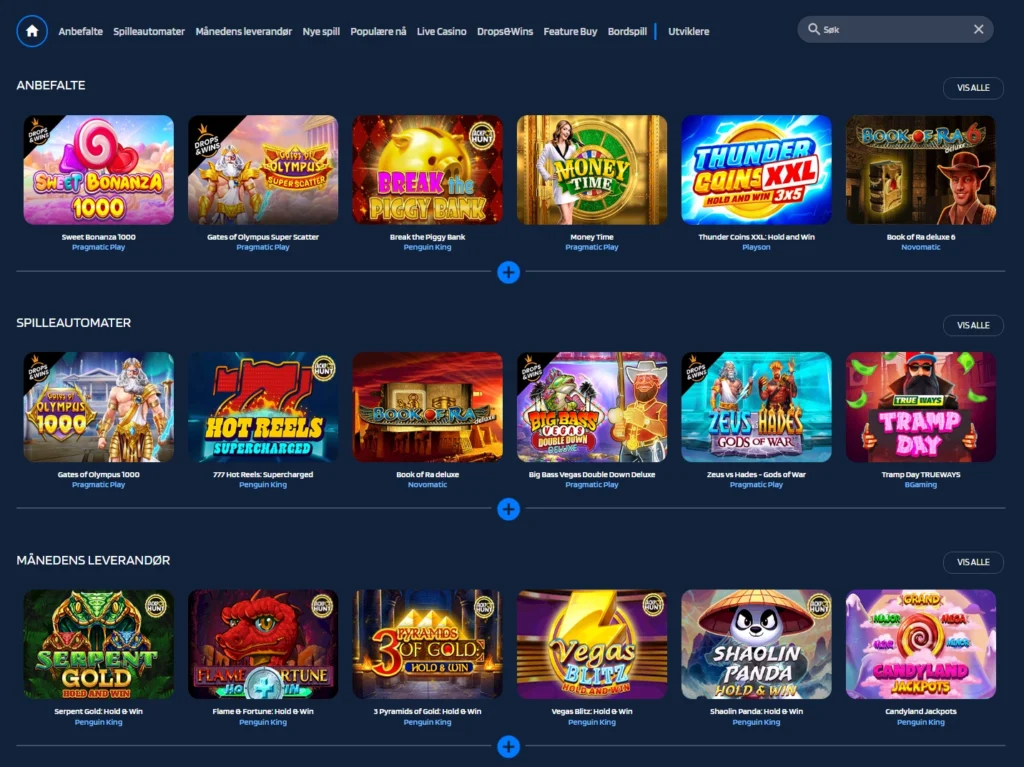 Spillutvalg hos JaaBet