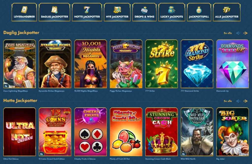 Jackpotspill hos OceanSpin