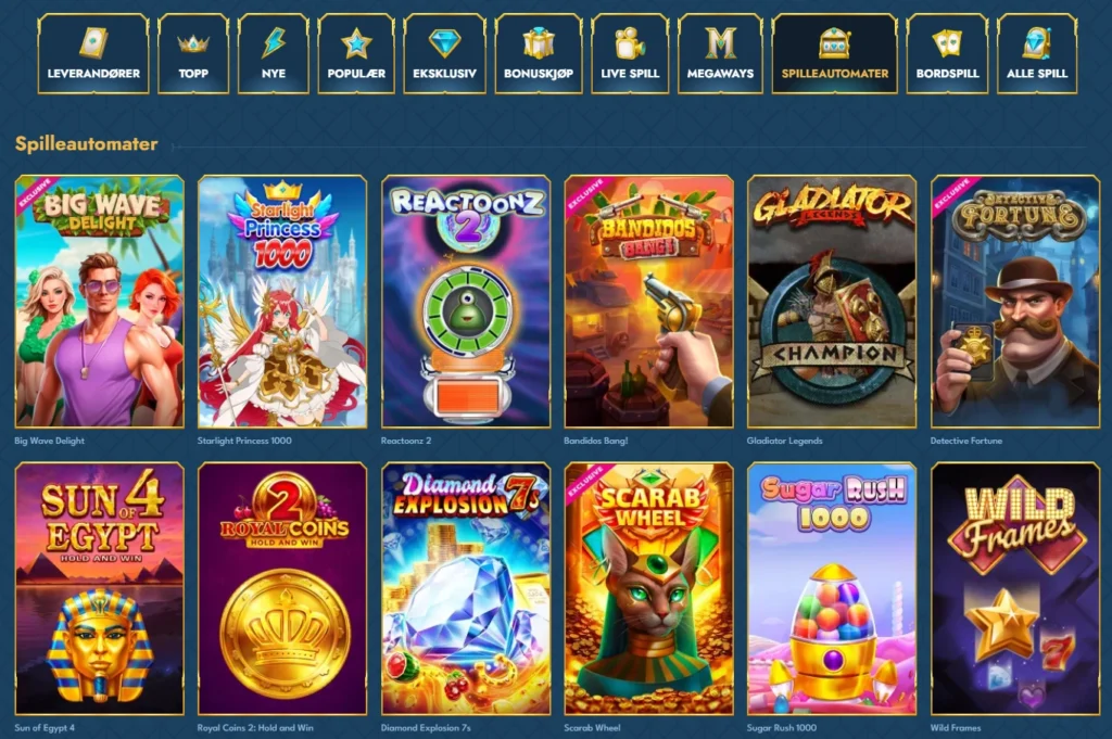Spilleautomater hos OceanSpin