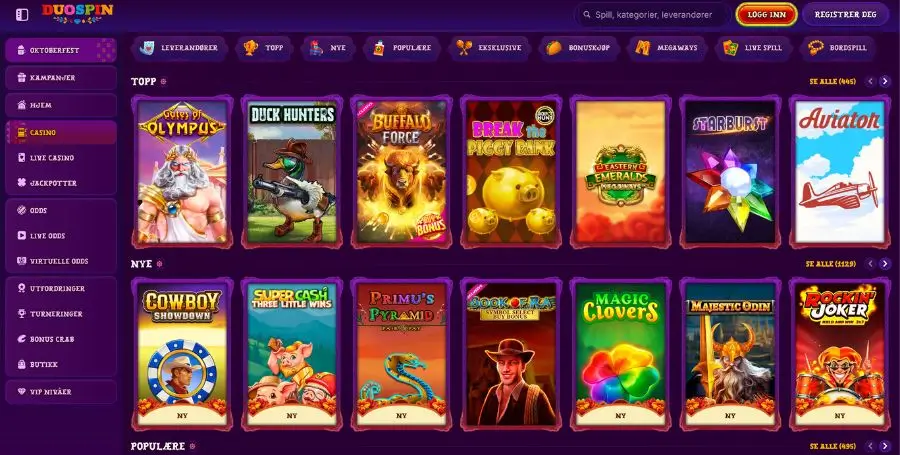 Spillutvalget i casinoet til Duospin