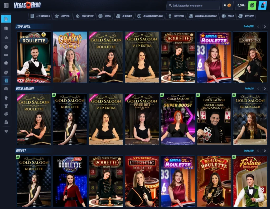 Live Casino hos VegasHero