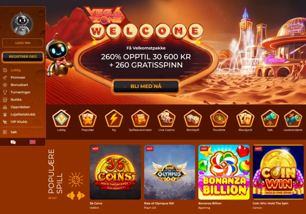 Besøk Vegazone sin hovedside