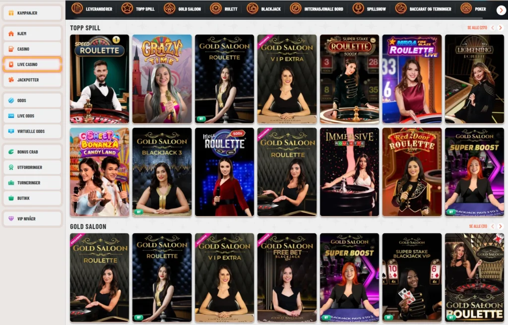Live Casino hos Wyns