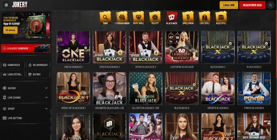 Blackjack hos Jokery