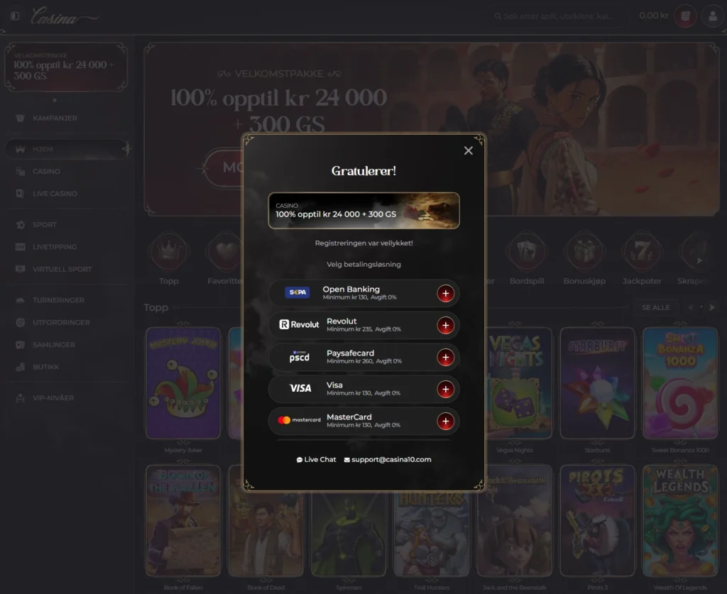 Gjør ditt første innskudd