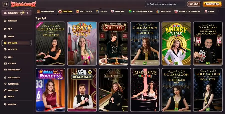 Dragonia live casino-spill