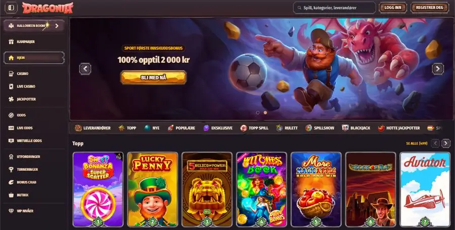 Dragonia sin norske startside