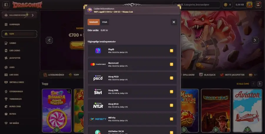 Innskudd hos Dragonia