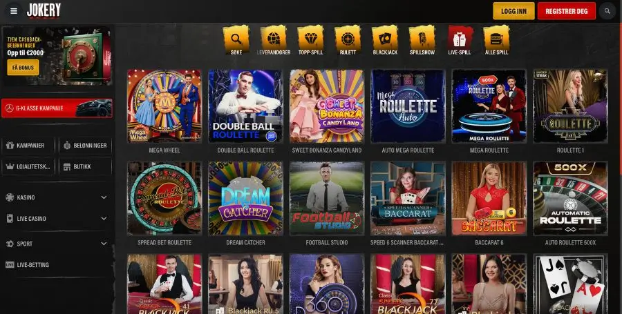 Jokery live casino-spill