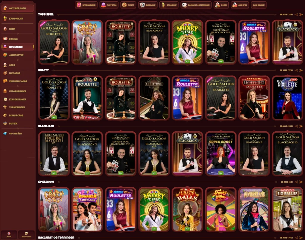 Live Casino hos Magius